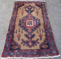 Distressed Antique Hamedan Rug. 202cm X 132cm.