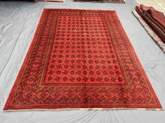5’7×7’10 Ft Vintage Handknotted Turkoman Bukhara Afghan Wool Rug