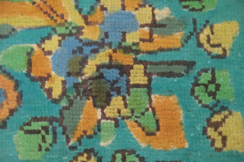 Orange Over-Dyed Vintage Handmade Floral Traditional Room Size Wool Area Rug 6x9 gallery