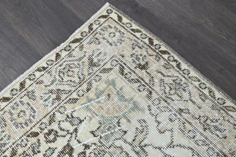 Oushak Turkish Vintage Rug 4x7 Kilim Rug Anatolian Handmade Boho Decor BEIGE gallery