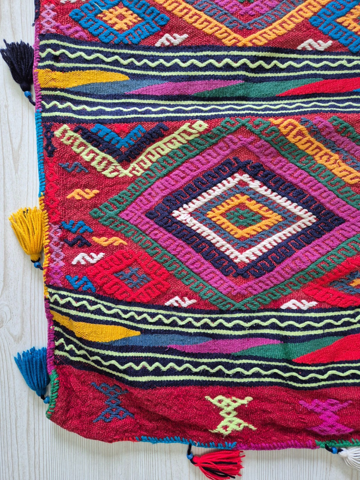 Vintage Turkish Handwoven Kilim Pillow Cover 19x36'' Anatolian Tribal Rug Pillow gallery