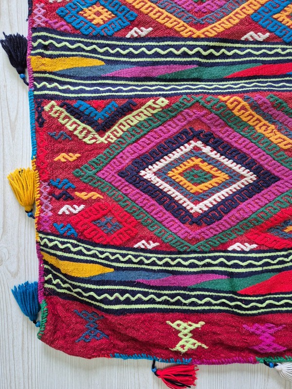 Vintage Turkish Handwoven Kilim Pillow Cover 19x36'' Anatolian Tribal Rug Pillow gallery