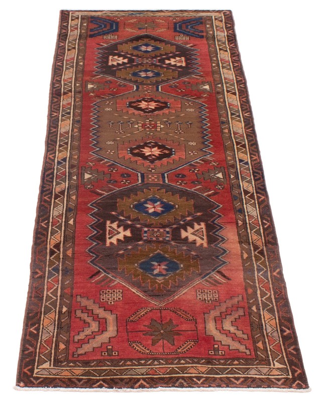 Vintage Hand-knotted Runner Rug 3'10" x 13'0" Traditional Oriental Wool Carpet gallery
