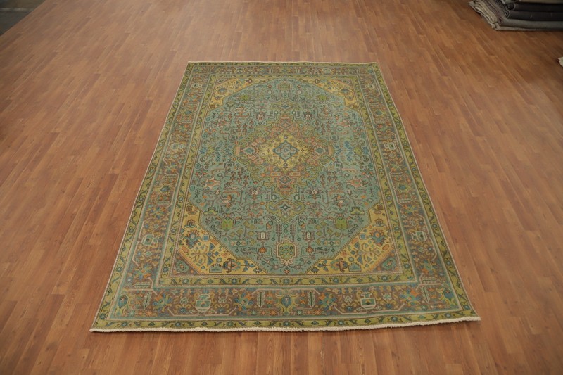 Vintage Wool Traditional Living Room Area Rug 7x10 ft Hand-knotted Blue Carpet gallery