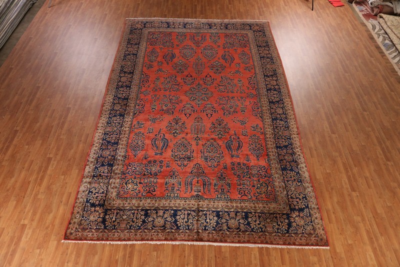 Pre-1900 Vegetable Dye Manchester Wool Hand-made Room Size Antique Rug 10x16 gallery
