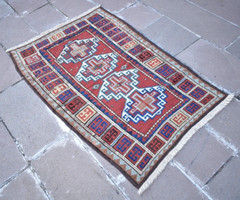 Fabulous Antique Turkish Rug 37” x 55” Anatolian Collector Item Konia Wall Rug