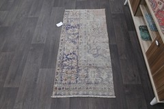 Oushak Turkish Doormat Rug 2×4 BEIGE Vintage Anatolian Handmade Small Kilim Rug