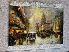 hand woven rug vintage, Handwoven Pictorial Carpet – Fifth Avenue, New Y