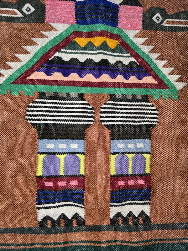 Vintage Artesanias Gladys Wool Made In Ecuador Flat Weave Kilm 25.5"x38" gallery