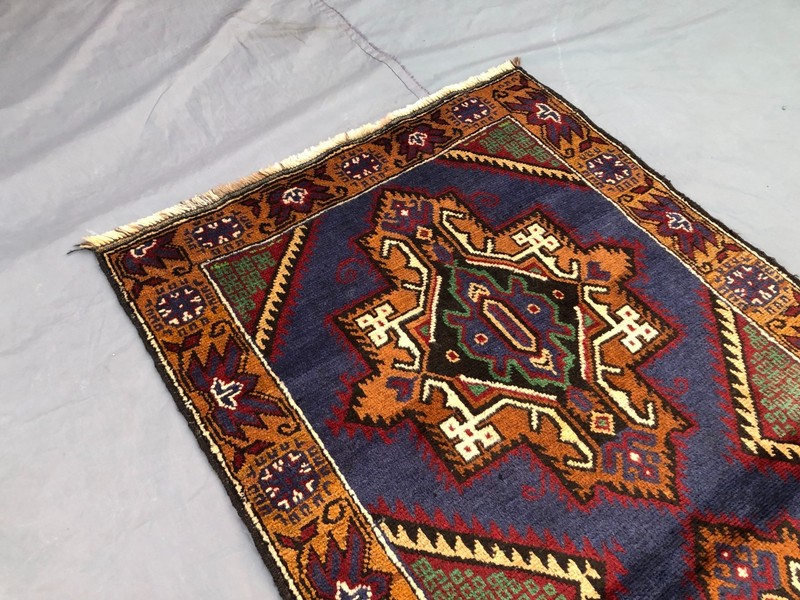 2'9 x 5'1 ft Vintage Afghan Hand Knotted Tribal Wool Rug Geometric Medallion Rug gallery