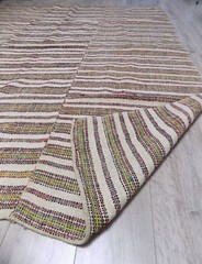 Handwoven antique HEMP Rug or Big Plaid 2,1×1,65m 19thC Ukraine Great condition