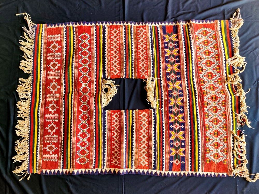 19c Vintage Desert Sindh Art Hand Woven Multi Color Camel Rug 54" x 34" Old CL13