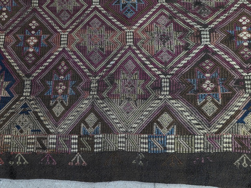 Antique Reyhanlı Sack Rug, Old Wool Tribal Carpet, Anatolian Bag Face Textile gallery