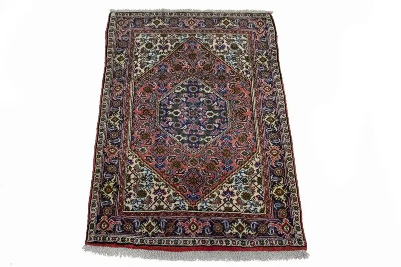Rare Hand-Knotted Floral Oriental Rug Small Entrance Wool Area Carpet 3X4 ft gallery