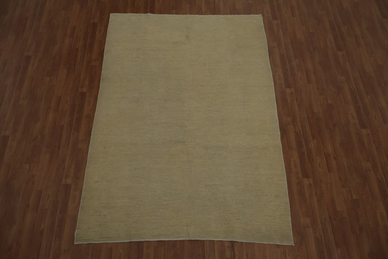 Elegant Minimalist Oushak Beige Rug Handmade for Sophisticated Interiors 6x8 gallery
