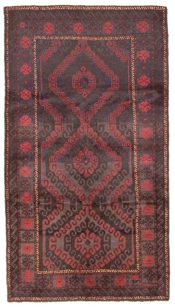 Vintage 3'8" x 6'9" Traditional Hand Knotted Vegetable Dye Wool Area Rug