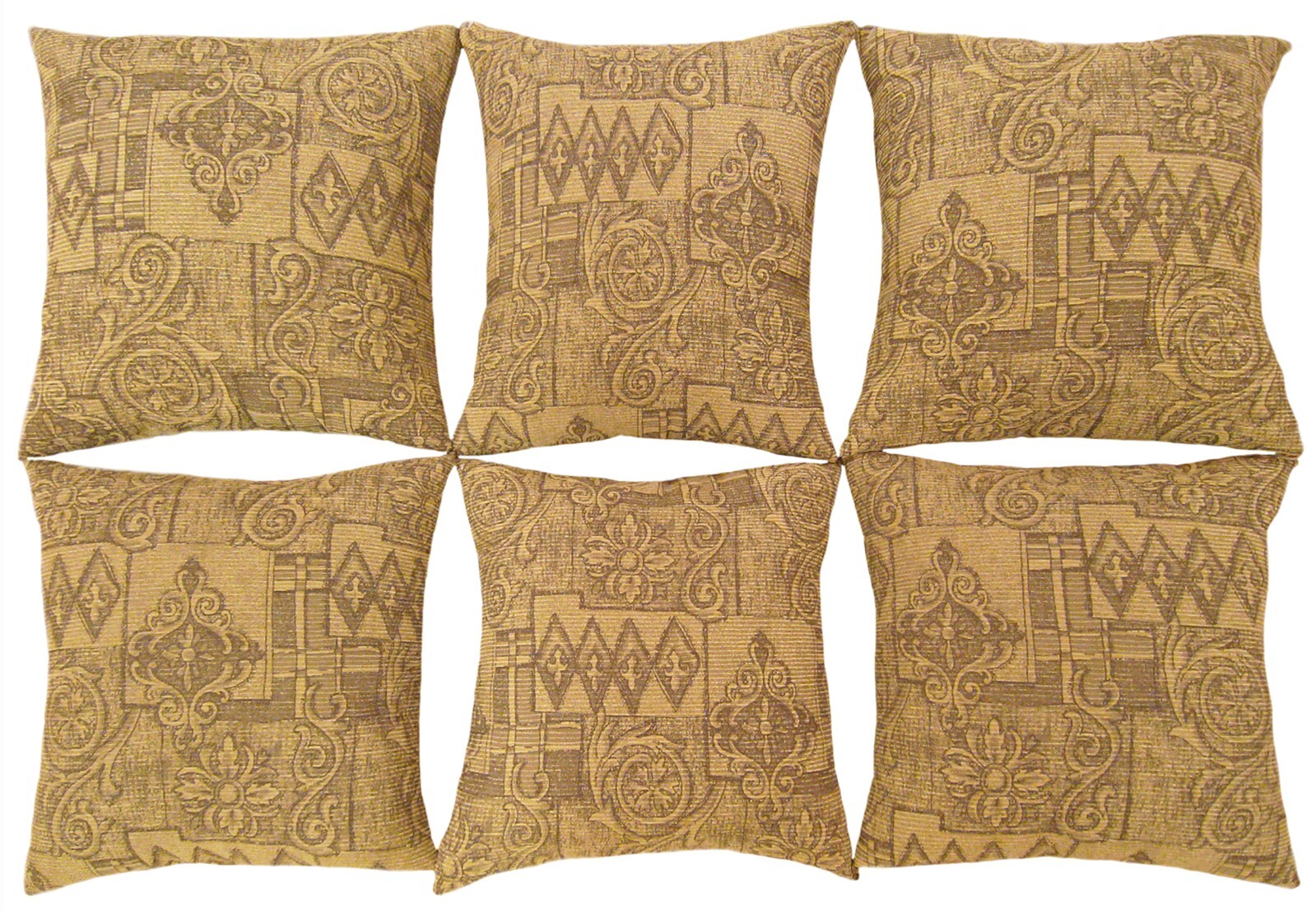 A Set of Vintage Floro-Geometric Fabric Pillows with FREE SHIPPING! gallery