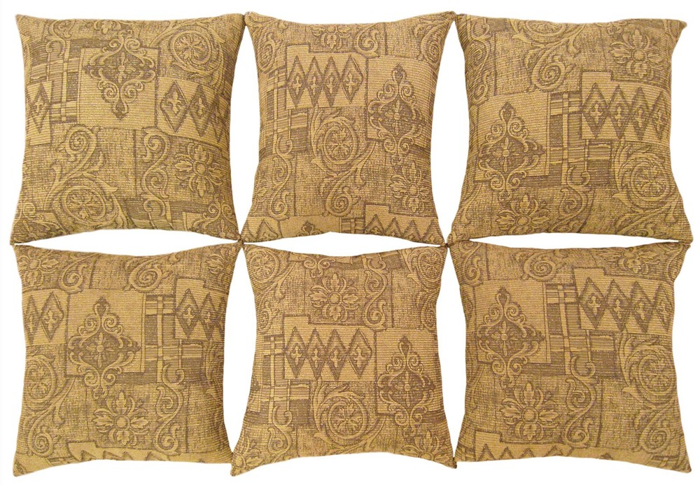 A Set of Vintage Floro-Geometric Fabric Pillows with FREE SHIPPING!