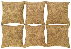 A Set of Vintage Floro-Geometric Fabric Pillows with FREE SHIPPING!