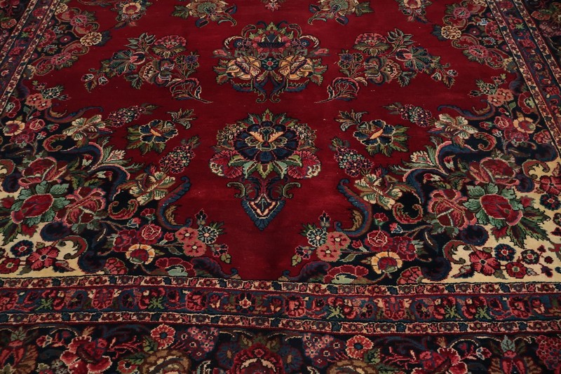 Red Traditional Large Rug 9x18 Hand-knotted Wool Vegetable Dye Vintage Carpet gallery