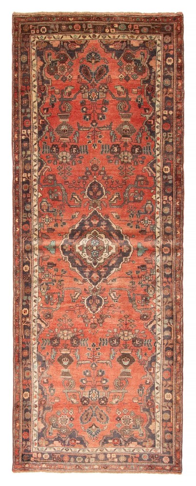 Vintage Hand-knotted Runner Rug 3'8" x 10'2" Traditional Oriental Wool Carpet