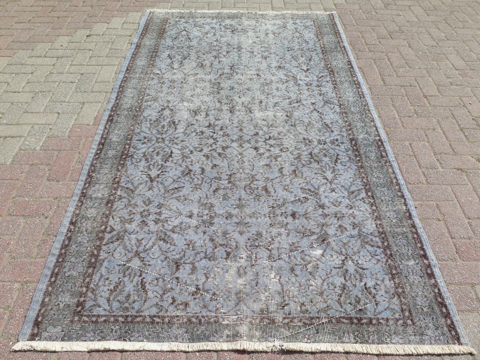 Vintage Turkish Overdyed Rug, Large Carpet, Area Rugs, Wool Rug Teppich 57"x100" gallery