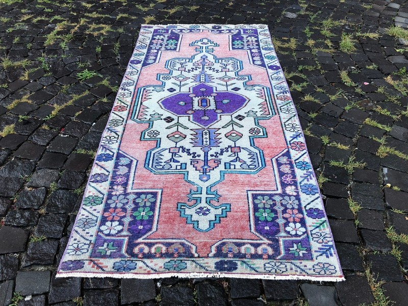 Turkish rug, Vintage rug, Handmade rug, Area rug, Wool rug, Carpet 3,1 x 6,5 ft gallery