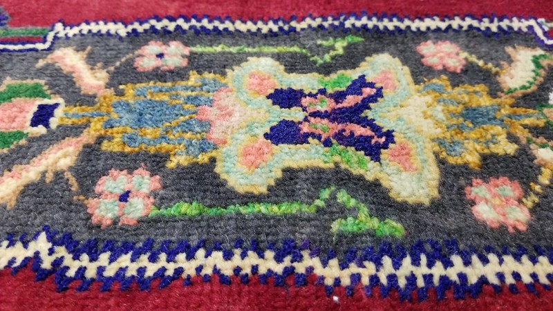 Beautiful Vintage 1940-1950's Wool Pile, Vegy Dye,Tribal Rug 1’11”x 3’4” gallery