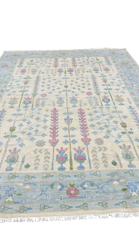 Oushak 8x10, Hand Knotted Rug Modern Oushak Rug 5x8 Bedroom Rug Turkish Knot Rug