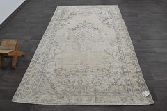 Oushak Turkish Vintage Rug 5×9 Kilim Rug Anatolian Handmade Boho Decor BEIGE