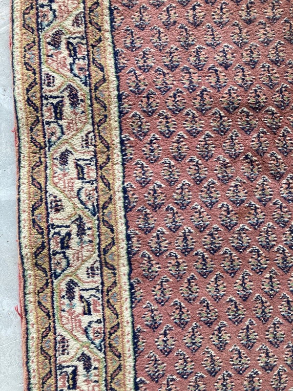 Vintage Traditional Hand-knotted Geometric Floral Oriental Runner Rug 285x82 cm gallery