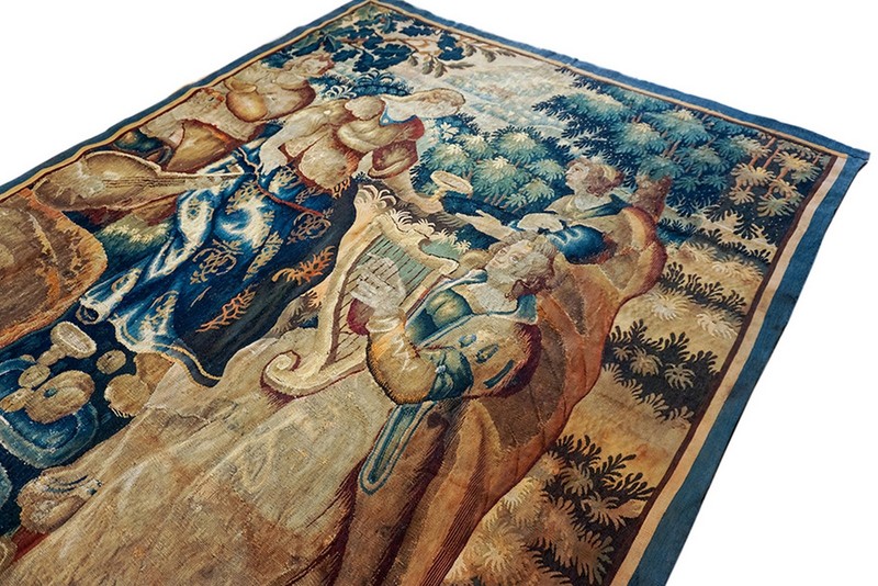 5'x8' Antique Late 16th or Early 17th Century Musical Party Garden of Love Scene gallery