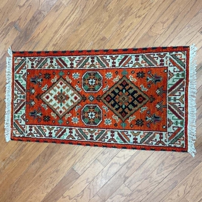 Handmade Indo Kazak Wool Rug 2' X 3' gallery
