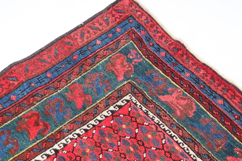 Antique Caucasian Zehur Rug with Rose Pink Tribal Hand Knotted Wool Carpet gallery