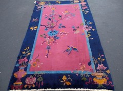 3’x 4’10” Chinese Peking Rug, Antique, Handmade, VegDye, 100%Wool, China 3×5