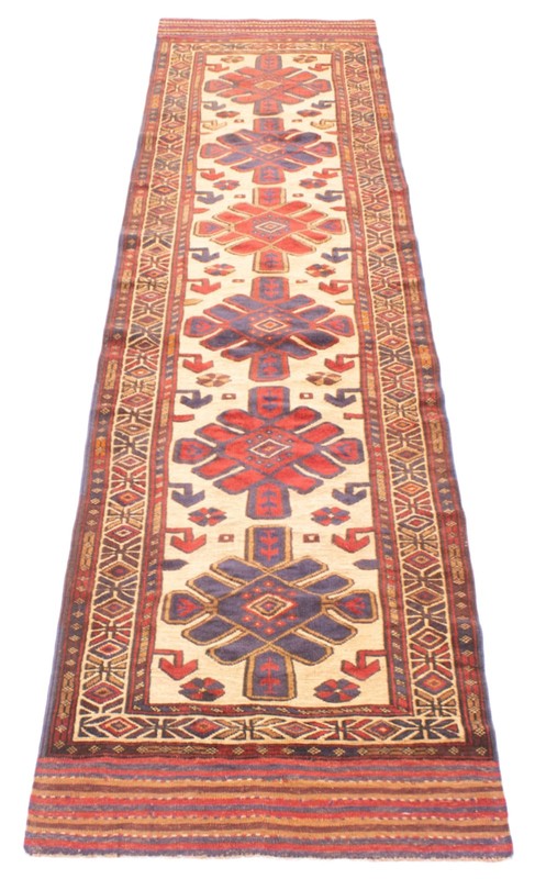 2'10" x 12'2" Vintage Hand-knotted Runner Rug Traditional Oriental Wool Carpet gallery