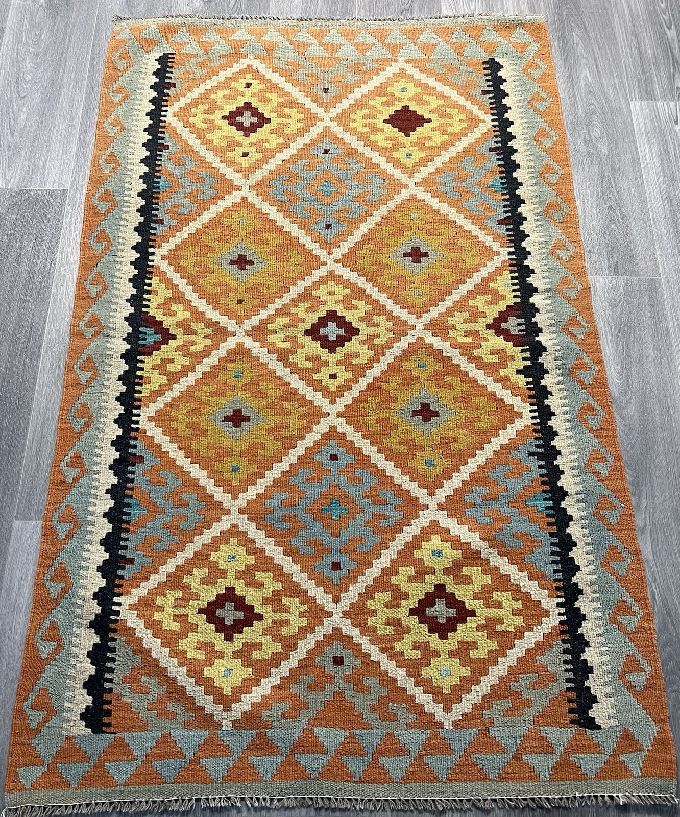 Vintage Kilim Traditional Hand Made Oriental Wool Kilim 5ftx3.2ft 152cmx102cm gallery
