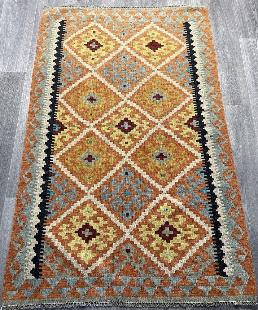 Vintage Kilim Traditional Hand Made Oriental Wool Kilim 5ftx3.2ft 152cmx102cm
