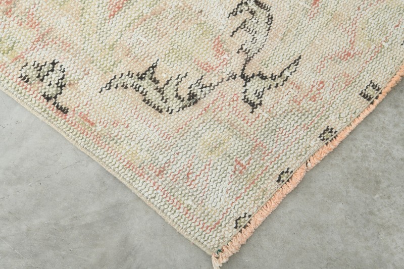 turkish rug 4x8 ft, hand-knotted vintage area rug, muted oushak rug,363 gallery