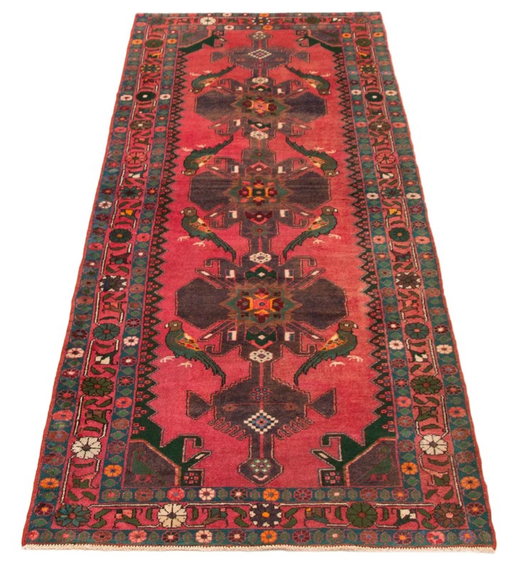 3'6" x 9'11" Vintage Hand-knotted Runner Rug Traditional Oriental Wool Carpet gallery