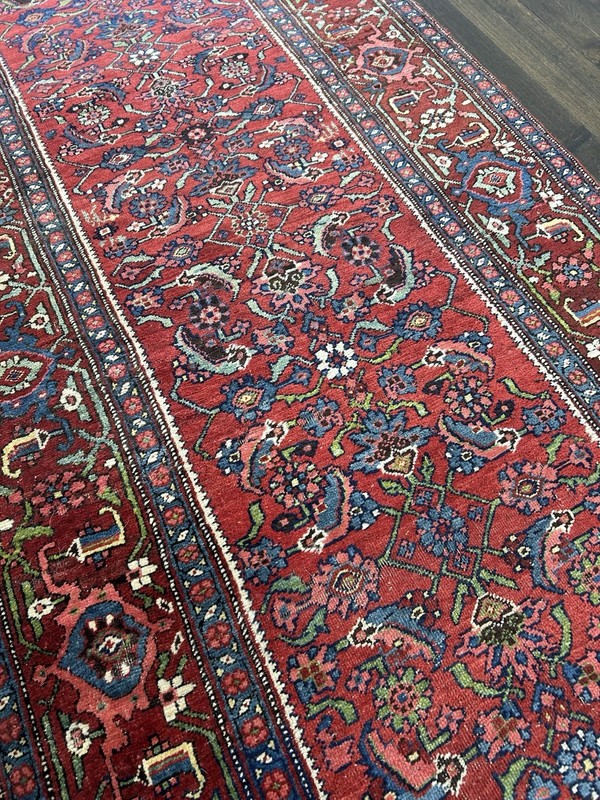 STUNNING Antique Bijar Runner Rug Hand Knotted 16’1 X 3’4 Vegetable Dyes C.1900 gallery