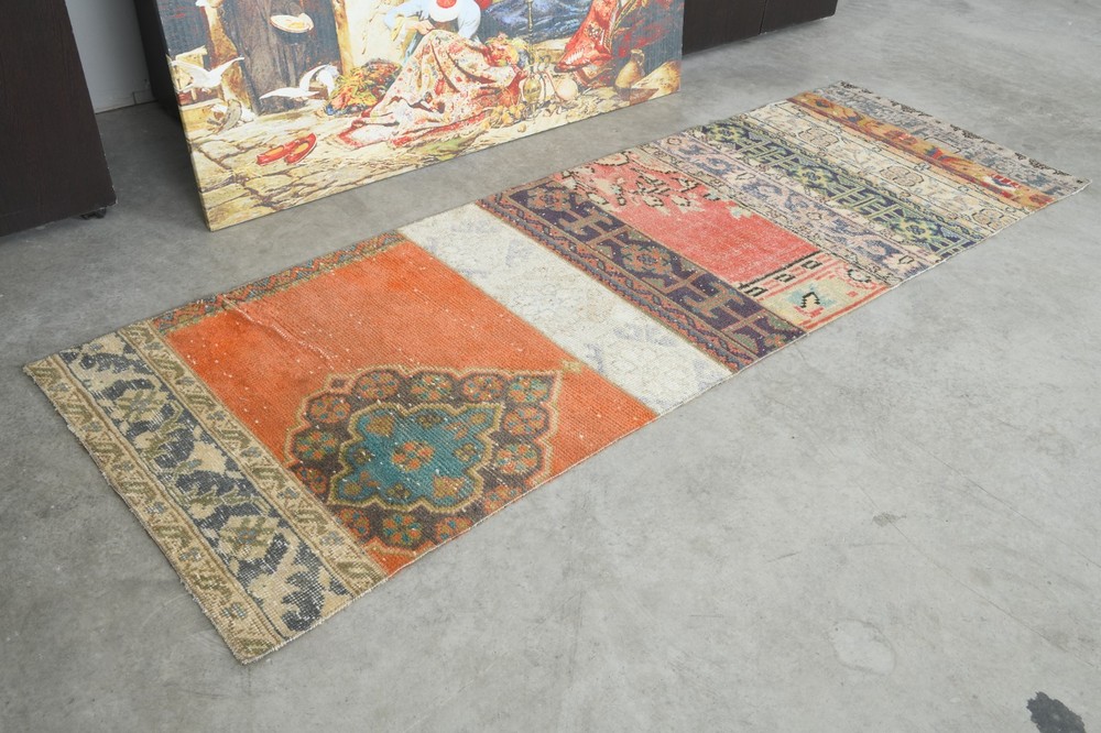 2x7 runner rug handmade vintage turkish rug runner oushak oriental carpet,196