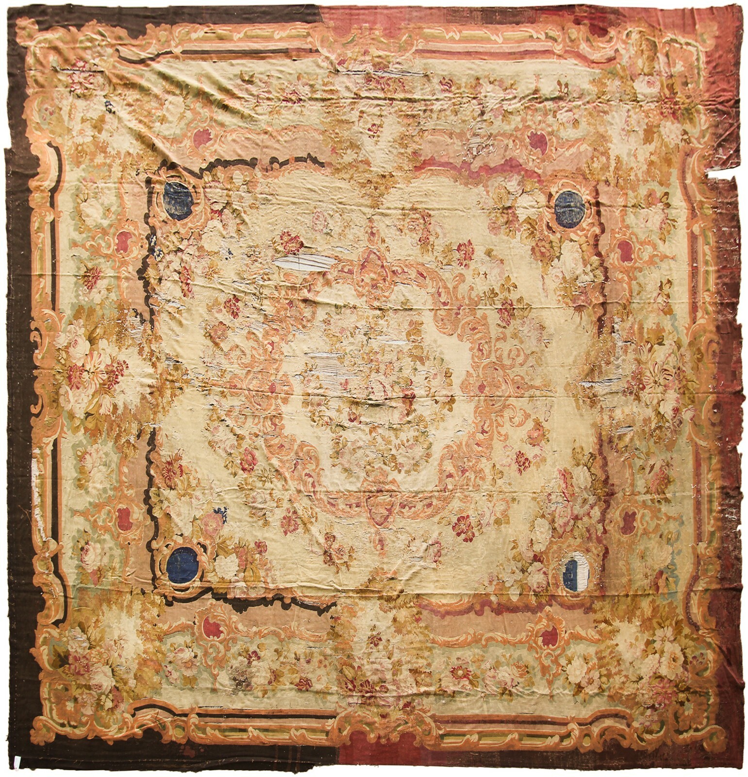 17x21 Antique French Aubusson Handmade Oversized Area Rug Shabby Chic c.1830 gallery