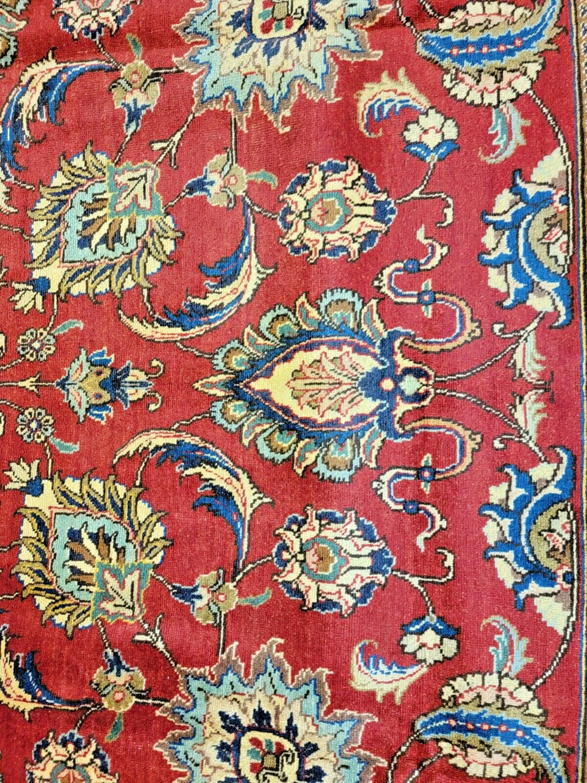 Antique Oriental Hand-Knotted Wool Area Rug Red/Beige 9'6" x 13' gallery