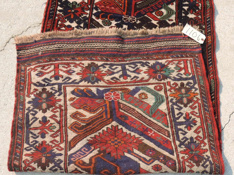 3x12ft. Gul E Burgista Pile and Flatweave Wool Runner gallery