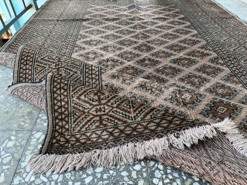 4x6Ft Afghan Hand Knotted Terracotta Area Rug Turkmen Oriental Brown Wool Carpet gallery