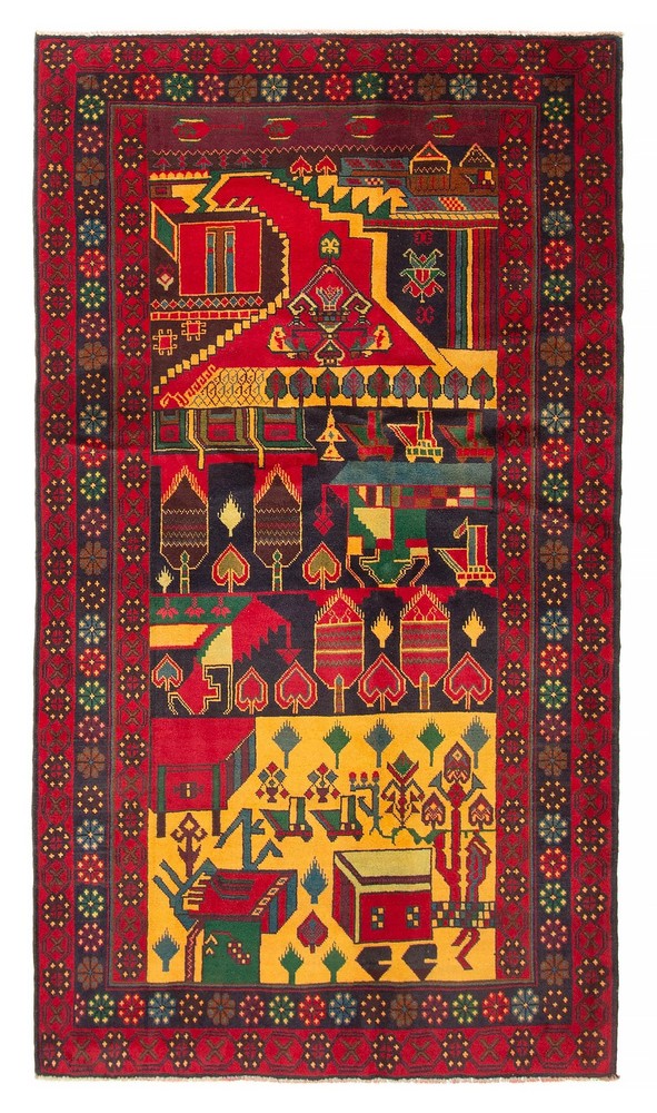 Vintage Hand-Knotted Area Rug 3'11" x 6'11" Traditional Oriental Wool Carpet