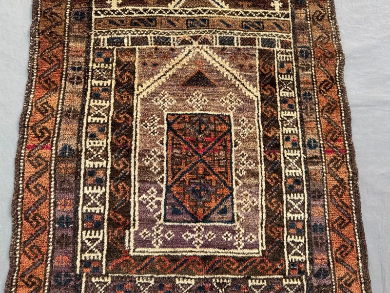 Antique Afghan Tribal Wool Rug Rare Caucasian Medallion Low Pile Small Area Rug gallery