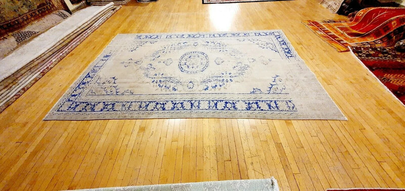 Rare Antique Wool Pile Muted Dye Distressed Oushak Bohemian Area Rug 7x10ft gallery