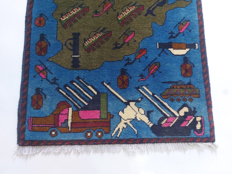 78x59 CM TRADITIONAL AFGHAN WAR RUG TRIBAL ART RUG Mini rug Handicrafts #98 gallery